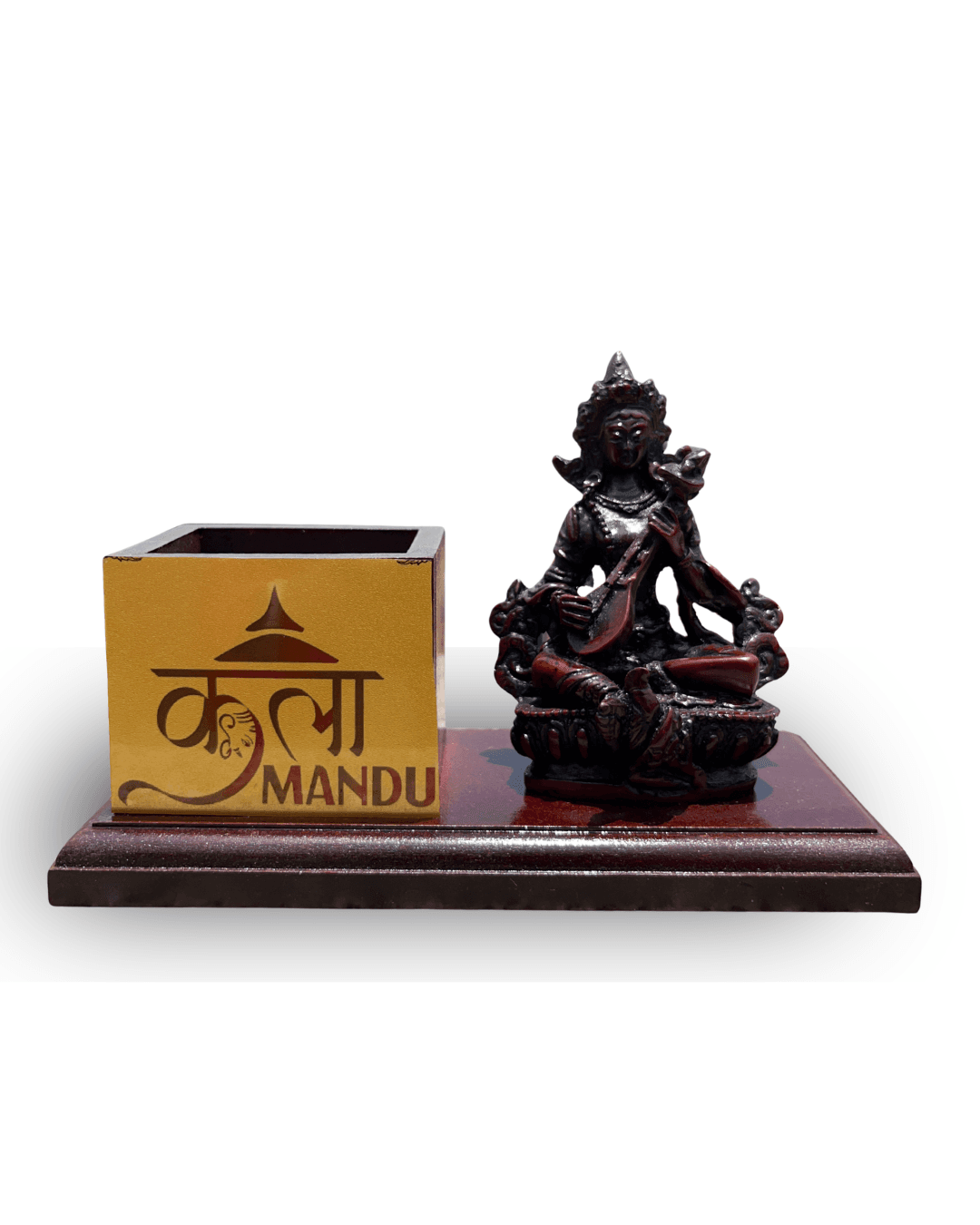 Ganesh/ Buddha/ Saraswati Pen holder stand ( Including plaque)