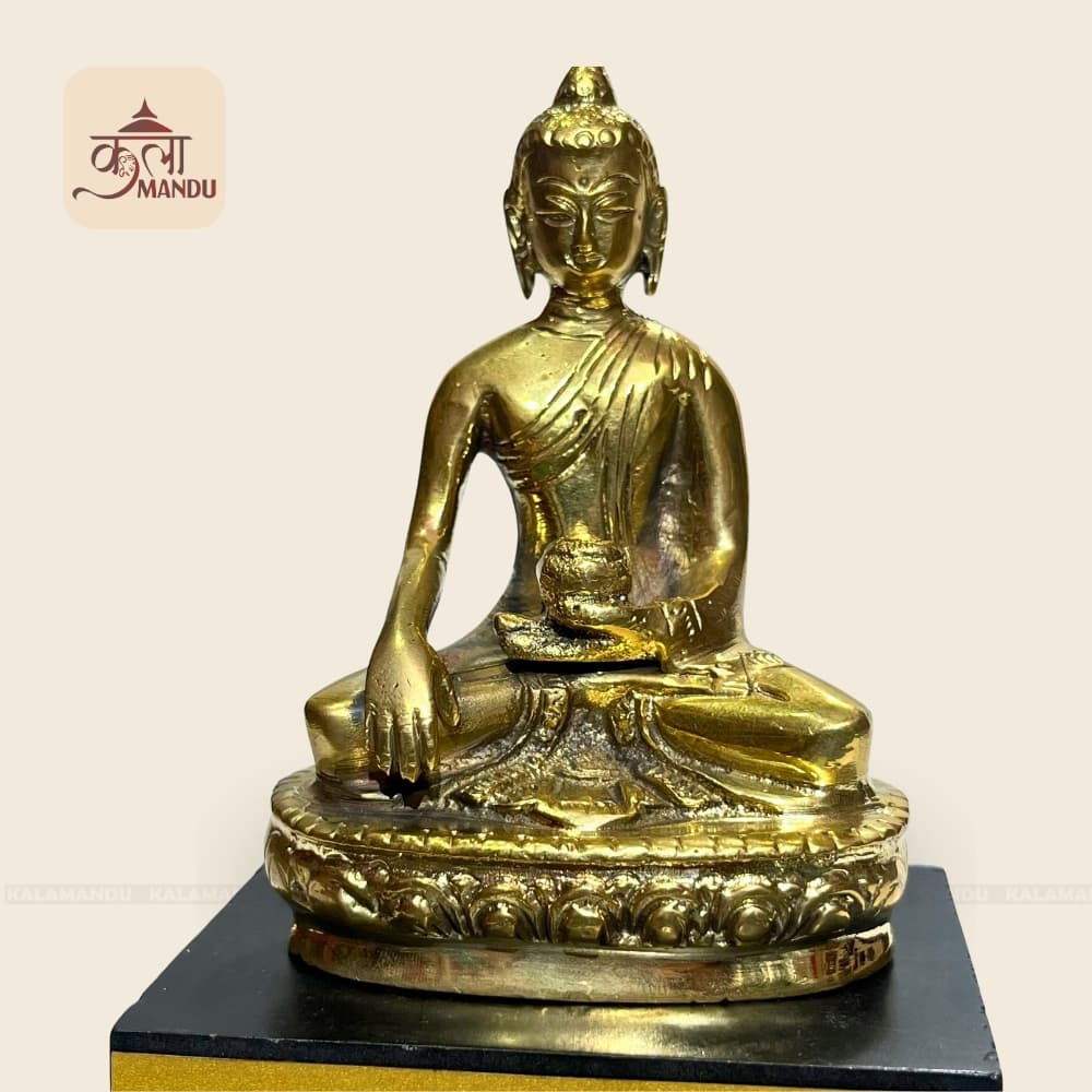 5" Brass Buddha Statue thumbnail 2