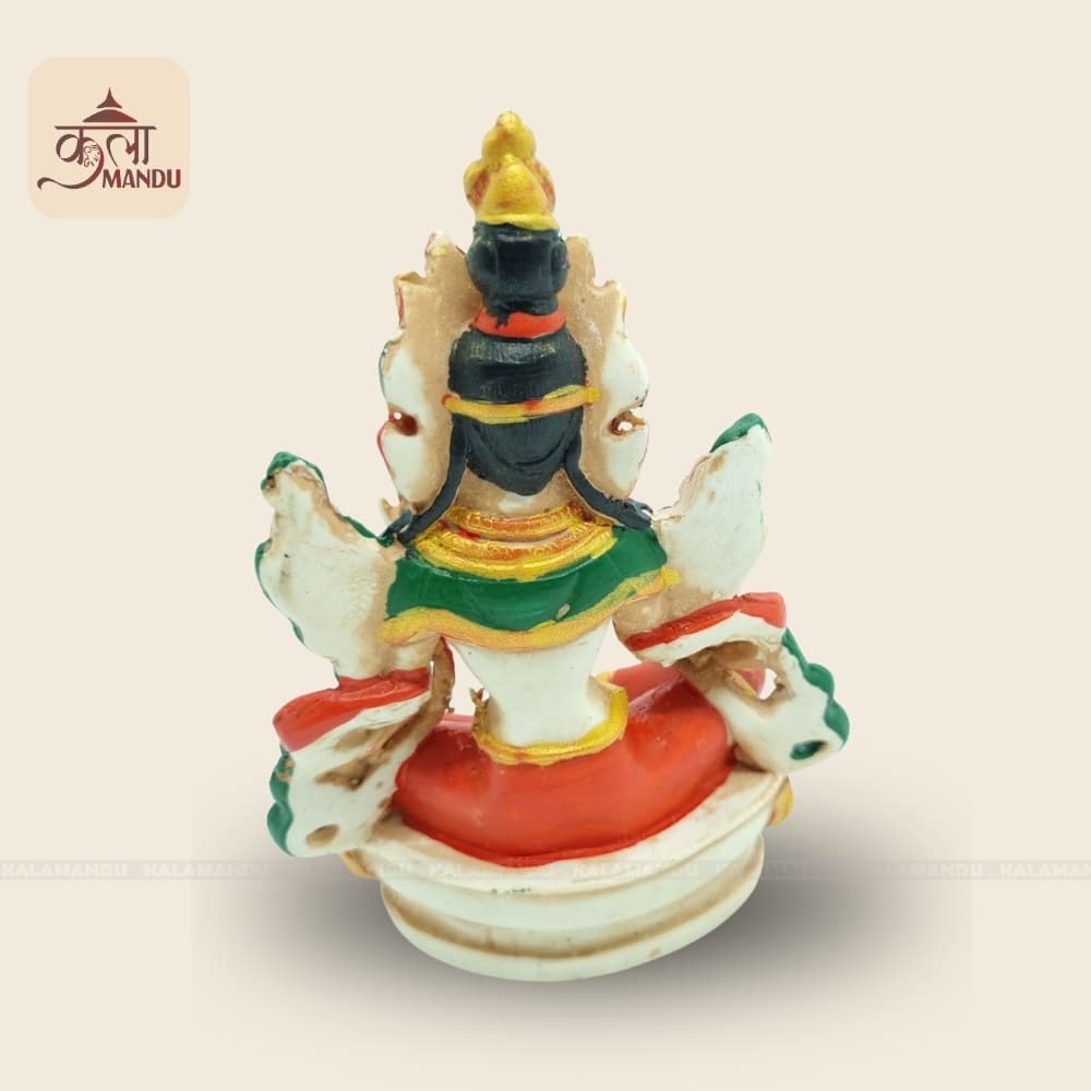 12 cm Resin White Tara Statue thumbnail 2
