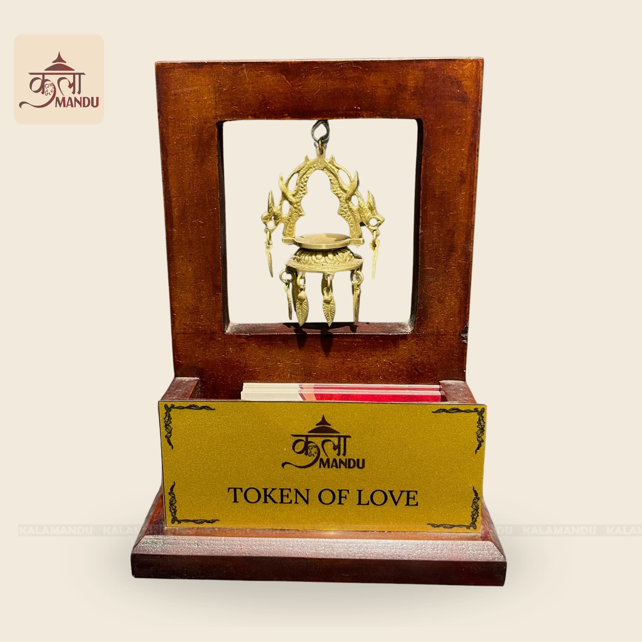 Wooden Dalucha Card Holder