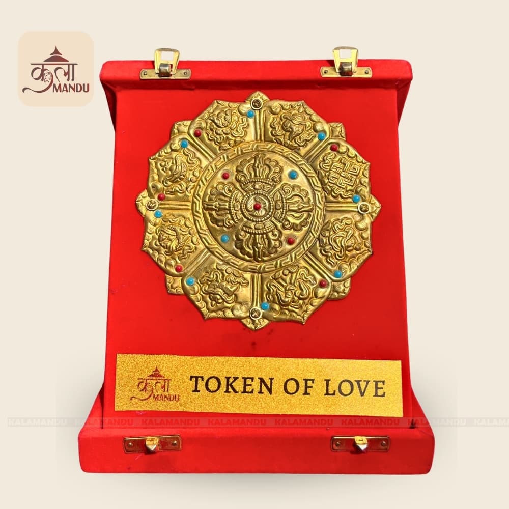 Premium Brass Mandala on Velvet Box(Foldable)